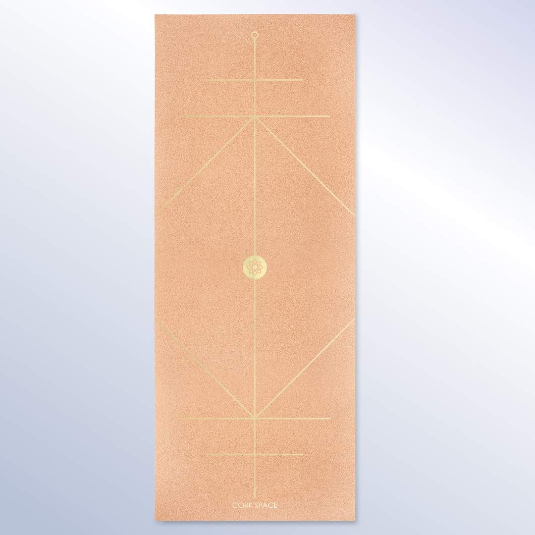 Large Golden Align Cork Yoga Mat